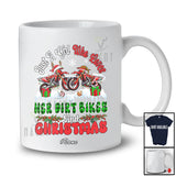 Personalized Custom Name Girl Who Loves Her Dirt Bike Christmas; Amazing X-mas Plaid Lights T-Shirt