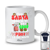 Personalized Custom Name Santa I Did Try Be A Good Pilot; Proud Christmas Jobs Family T-Shirt