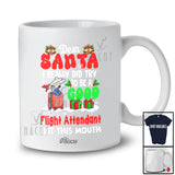 Personalized Custom Name Santa I Did Try Be A Good Flight Attendant; Proud Christmas Jobs Family T-Shirt