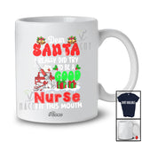 Personalized Custom Name Santa I Did Try Be A Good Nurse; Proud Christmas Jobs Family T-Shirt