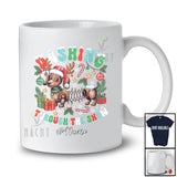 Personalized Custom Name Dashing Through The Snow; Lovely Christmas Groovy Dachshund Santa T-Shirt