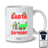 Personalized Custom Name Santa I Did Try Be A Good Bartender; Proud Christmas Jobs Family T-Shirt