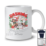 Personalized Custom Name Dashing Through Snow; Lovely Christmas Dachshund Santa Reindeer T-Shirt