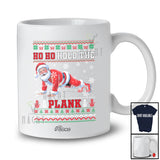 Personalized Custom Name Hold The Plank; Humorous Christmas Sweater Santa Workout Exercise T-Shirt