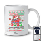 Personalized Custom Name Christmas Cruise 2025; Lovely Sweater Santa Reindeer Cruise Ship T-Shirt