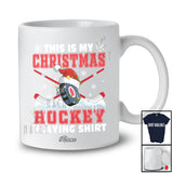 Personalized Custom Name My Christmas Hockey Playing Shirt; Joyful Sport Player Santa T-Shirt