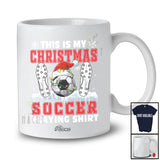 Personalized Custom Name My Christmas Soccer Playing Shirt; Joyful Sport Player Santa T-Shirt