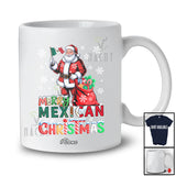 Personalized Custom Name Merry Mexican Christmas; Lovely Santa Mexican Flag Snow; Family T-Shirt