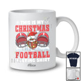 Personalized Custom Name My Christmas Football Playing Shirt; Joyful Sport Player Santa T-Shirt