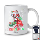 Personalized Custom Name Merry Portuguese Christmas; Lovely Santa Portuguese Flag; Family T-Shirt