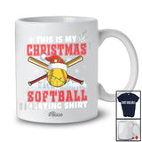 Personalized Custom Name My Christmas Softball Playing Shirt; Joyful Sport Player Santa T-Shirt