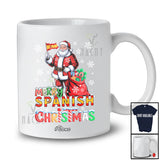 Personalized Custom Name Merry Spanish Christmas; Lovely Santa Spaniard Flag; Family T-Shirt