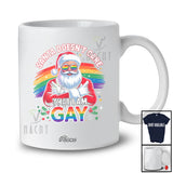 Personalized Custom Name Santa Doesn't Care Gay; Humorous Christmas LGBTQ Pride Family T-Shirt