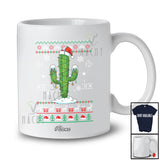 Personalized Custom Name Santa Cactus; Humorous Christmas Lights Tree Sweater Cactus T-Shirt