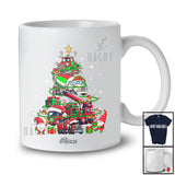 Personalized Custom Name Christmas Tree Construction Vehicle; Joyful Excavator Truck Driver T-Shirt