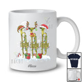 Personalized Custom Name Three Santa Elf Trumpet; Merry Christmas Musical Instrument T-Shirt