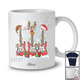 Personalized Custom Name Three Santa Elf Guitar; Merry Christmas Musical Instrument T-Shirt