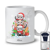 Personalized Custom Name Three Santa Ferret Christmas Tree; Lovely Christmas Ferret Animal T-Shirt