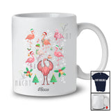 Personalized Custom Name Flamingo Music Teacher; Lovely Christmas Santa Elf Flamingo Teaching T-Shirt