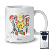 Personalized Three Reindeer Elf Santa Electrician; Proud Custom Name Christmas Jobs T-Shirt