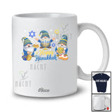 Personalized Custom Name Happy Hanukkah; Amusing Chanukah Lights Three Gnomes Gnomies T-Shirt