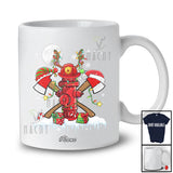 Personalized Three Reindeer Elf Santa Firefighter; Proud Custom Name Christmas Jobs T-Shirt