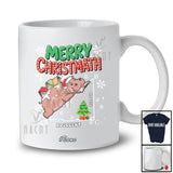 Personalized Custom Name Merry Christmath; Lovely Christmas Math Hippopotamus Santa Teacher T-Shirt