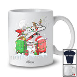 Personalized Three Reindeer Elf Santa Pilot; Proud Custom Name Christmas Jobs T-Shirt