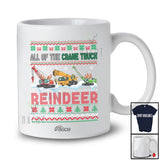Personalized Custom Name All Of The Crane Truck Reindeer; Awesome Christmas Sweater Driver T-Shirt
