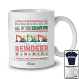 Personalized Custom Name All Of The Excavator Reindeer; Awesome Christmas Sweater Driver T-Shirt