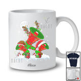 Personalized Three Reindeer Elf Santa Social Worker; Proud Custom Name Christmas Jobs T-Shirt