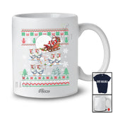 Personalized Custom Name Santa Sleigh Reindeer Chickens; Humorous Christmas Sweater Farmer T-Shirt