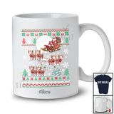 Personalized Custom Name Santa Sleigh Reindeer Pigs; Humorous Christmas Sweater Farmer T-Shirt