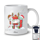 Personalized Three Reindeer Elf Santa Phlebotomist; Proud Custom Name Christmas Jobs T-Shirt