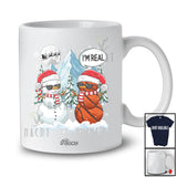 Personalized Custom Name I'm Real Snowman; Humorous Christmas Basketball Player Sport T-Shirt