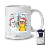 Personalized Custom Name I'm Real Snowman; Humorous Christmas Softball Player Sport T-Shirt