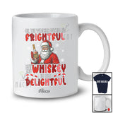 Personalized Custom Name Weather Frightful Whiskey Delightful; Joyful Christmas Drinking Santa T-Shirt