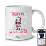 Personalized Custom Name Play It Sleigh It; Joyful Christmas Sweater Santa Oboe Player T-Shirt