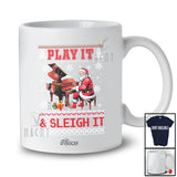 Personalized Custom Name Play It Sleigh It; Joyful Christmas Sweater Santa Piano Player T-Shirt