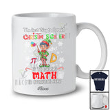 Personalized Custom Name Way Spread Christmas Cheer Teaching Math; Proud Teacher Elf T-Shirt