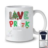 Personalized LOVE Pre-K; Merry Christmas Tree Plaid; Custom Name Student Teacher T-Shirt