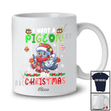Personalized Custom Name I Want A Pigeon For Christmas; Lovely Santa Bird X-mas Lights T-Shirt