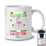 Personalized Custom Name I Want A Flamingo For Christmas; Lovely Santa Animal X-mas Lights T-Shirt