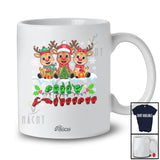 Personalized Custom Name ASL Sign Language Merry Christmas; Lovely X-mas Snow Reindeer T-Shirt