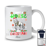 Personalized Custom Name I Want A Horse For Christmas; Lovely Santa Animal Farmer T-Shirt