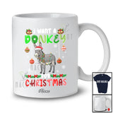 Personalized Custom Name I Want A Donkey For Christmas; Lovely Santa Animal Farmer T-Shirt