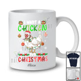 Personalized Custom Name I Want A Chicken For Christmas; Lovely Santa Animal Farmer T-Shirt