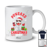 Personalized Custom Name Powered By Christmas Spirit; Cheerful Wine Glass; Drunker Drinking T-Shirt