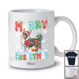 Personalized Custom Name Merry Christmas; Lovely Santa Sheltie Poinsettia Flowers Groovy T-Shirt