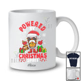 Personalized Custom Name Powered By Christmas Spirit; Cheerful Bourbon Glass; Drunker Drinking T-Shirt